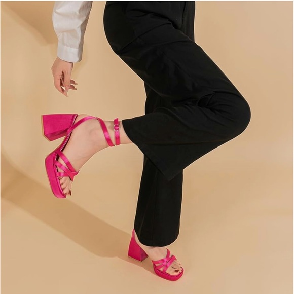 Chunky Platform Heeled Sandals - Picture 4 of 4